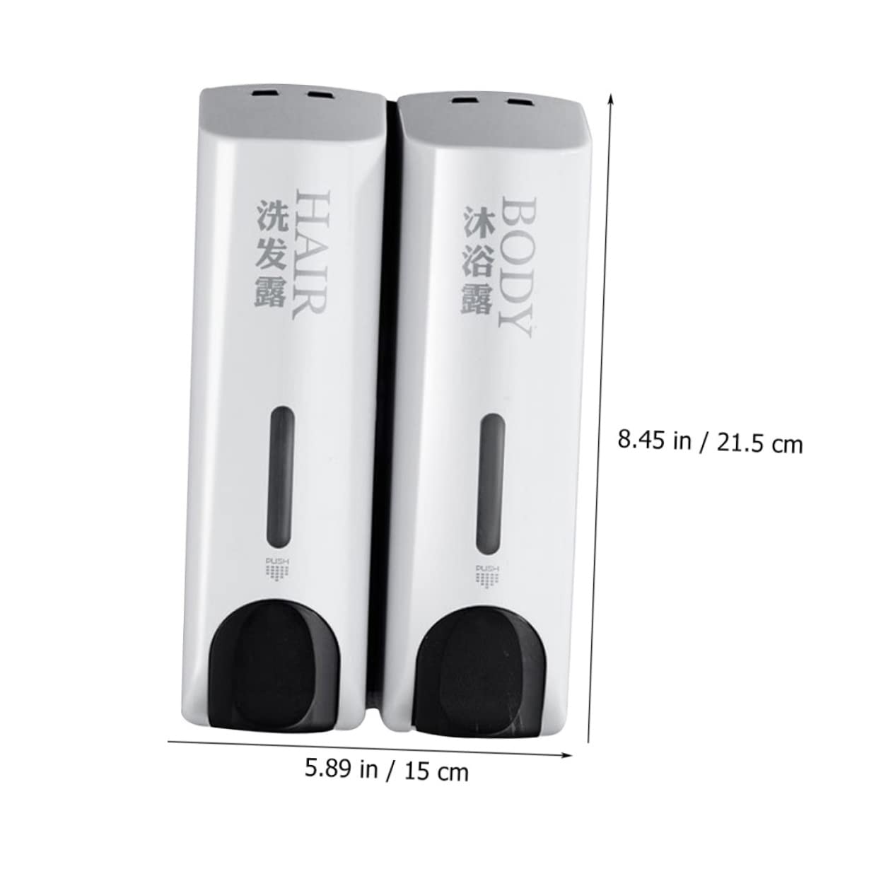 Dispensador De Jabón De Pared Sin Perforación Doble Cabezal, Plástico Blanco, Bomba Manual, para Baño y Cocina, Uso Doméstico y Hotel, Recargable y Práctico