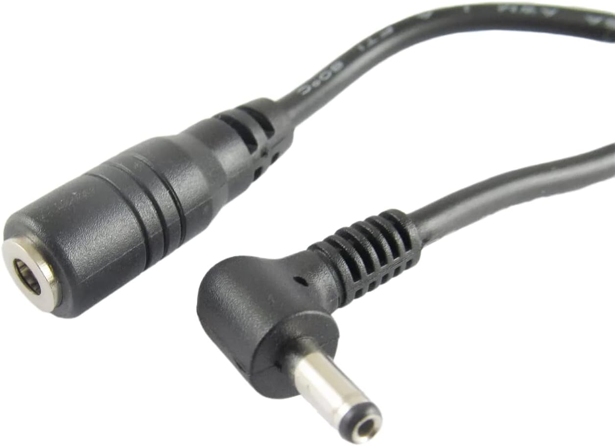 (2 Pack 4.33inch) DC Power 3.5mm x 1.35mm Male Plug 90 Degree Right Angle to Female Jack Extension Adapter Cord Cable for CCTV Surveillance Security Camera LED Strip DVR Router