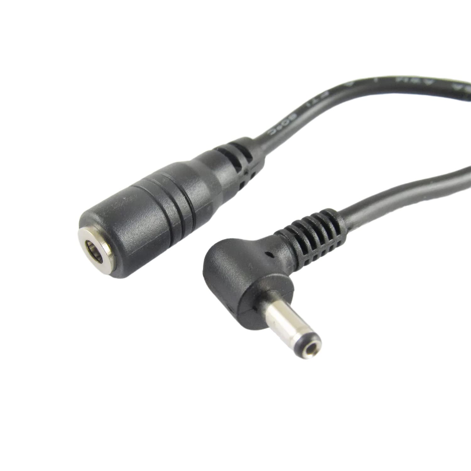 (2 Pack 4.33inch) DC Power 3.5mm x 1.35mm Male Plug 90 Degree Right Angle to Female Jack Extension Adapter Cord Cable for CCTV Surveillance Security Camera LED Strip DVR Router