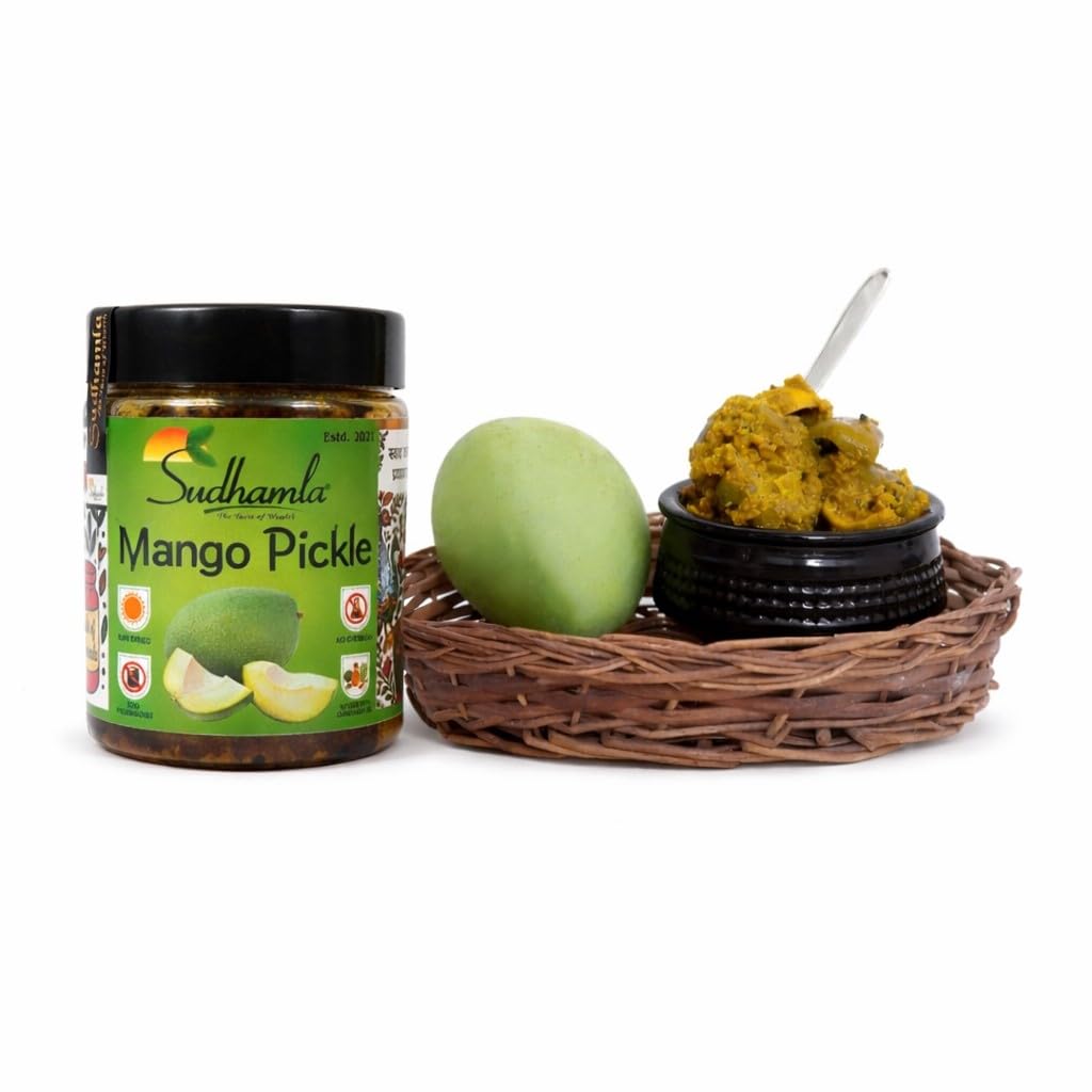 Sudhamla Homemade Mango Pickle (Dry) – 200 g | Traditional Indian Aam Ka Sukha Achaar Traditional Indian Achar | Less Oil, Mustard Base | Dry Sukha Aam Ka Achaar Made with Organic Methods | Preservative-Free, No Artificial Flavors 4
