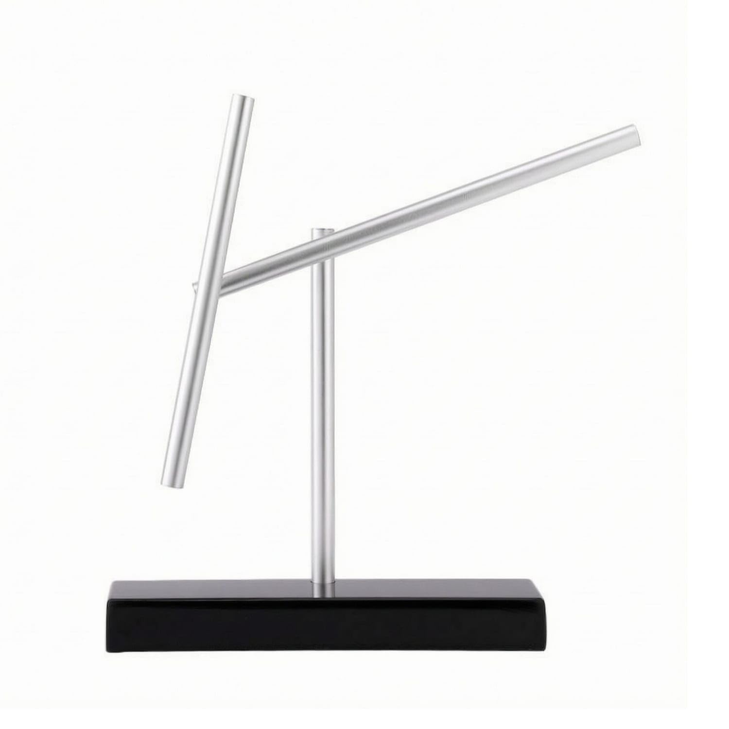 URJIX™ Minimalist Newton's Cradle Sculpture Classic Blk Base Metal Black | Motion Style Display Metal Black Classic Blk Base-image-6