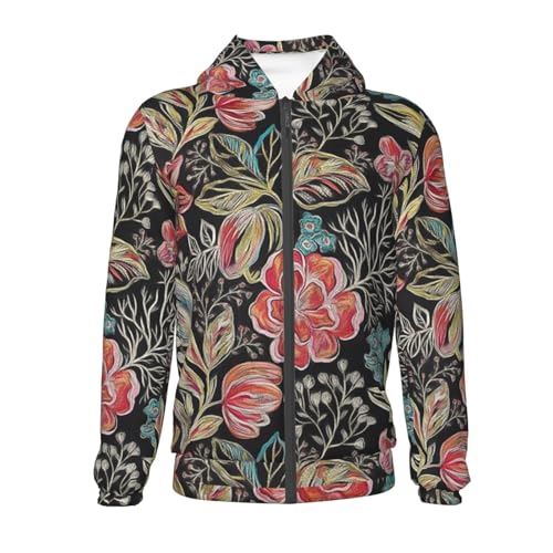 Wonderful white Flowers Kid Hoodies Boys Zip Up Sweatshirts Girls Pullover with Pocket2