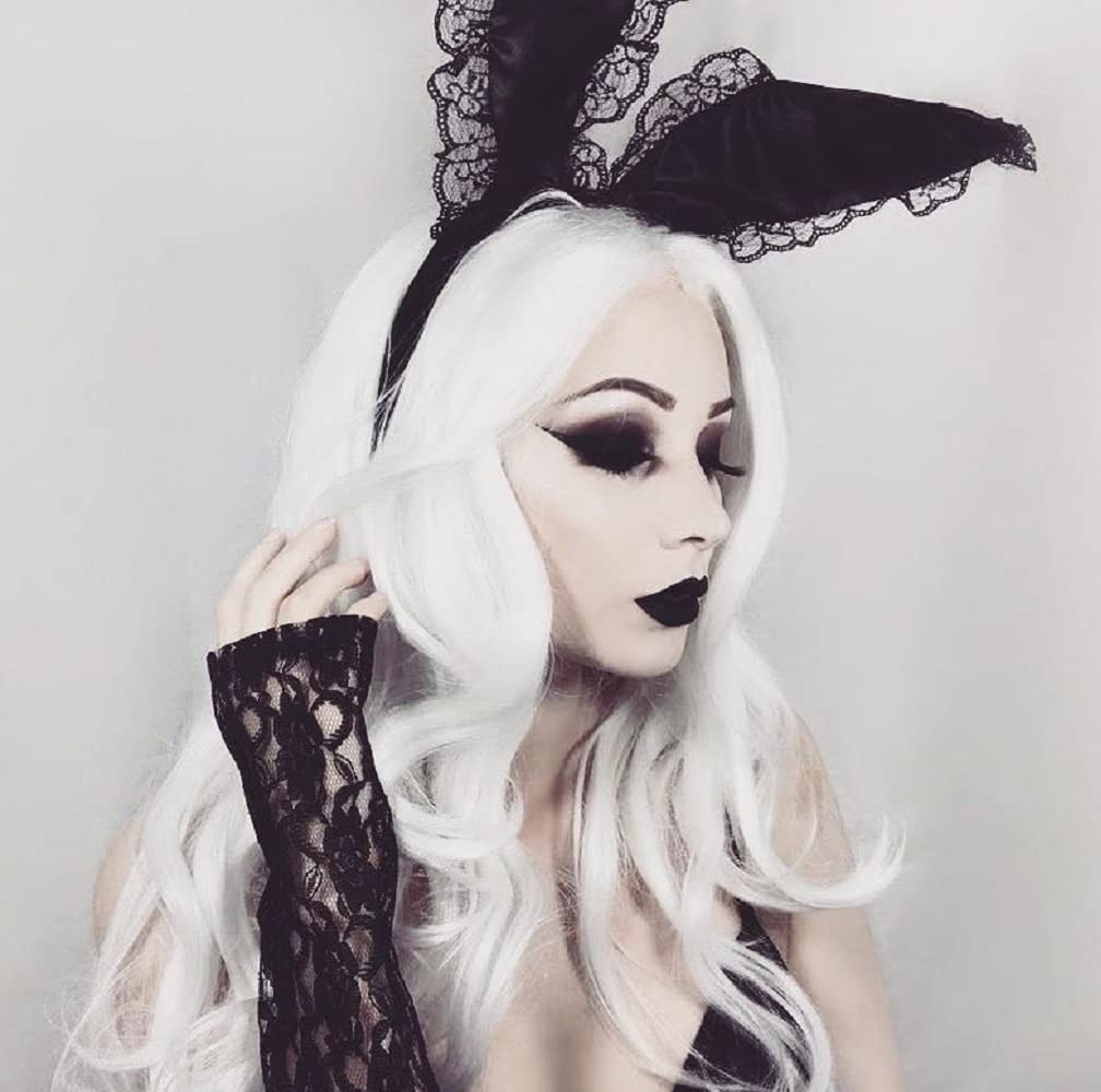 IMSTYLE White Lace Front Wigs Long Wavy Synthetic Wig for Women Natural Hairline Mera Cosplay Party Halloween Heat Resistant Hair 26 inch (Snow White)