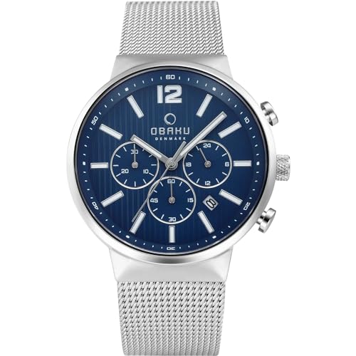 Montre Obaku Storm V180GCCLMC homme cadran bleu design moderne