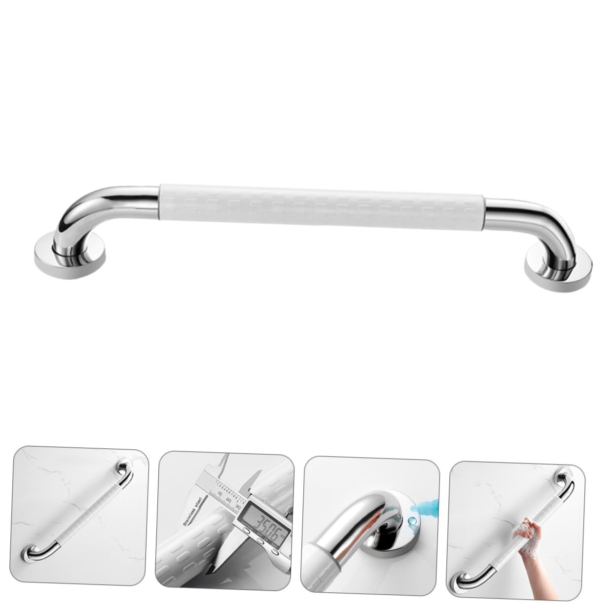 Barra Seguridad Baño Acero Inoxidable Antideslizante con Anillo Luminoso para Ducha y Bañera Asidero Seguridad Baño para Mayores y Discapacitados Resistente la Corrosión