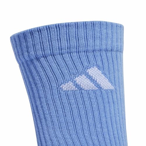 adidas Unisex CUSHIONED CREW SOCKS 6 PAIR PACK, Dark Blue/Royal Blue/Olive Strata/Pure Ruby, 6.5-8