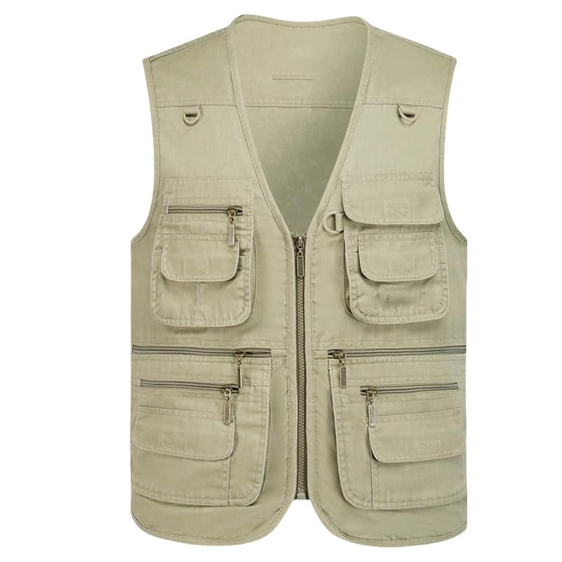 Gilet multi-poches homme coton avec rangements pratiques automne