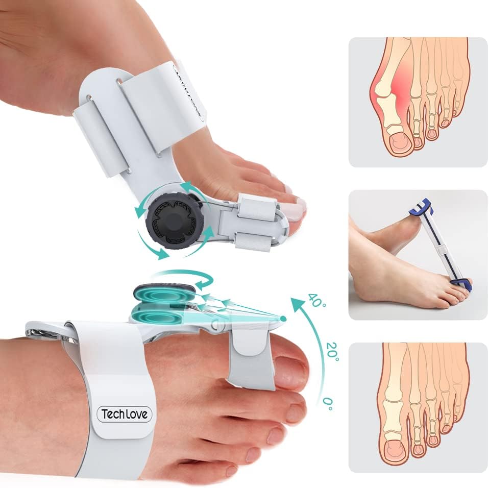 Tech Love Tech Love Orthopedic Bunion Toe Straighteners Corrector for Women and Men with Silicone Inner Pad for Bunion Relief-2 Pieces
