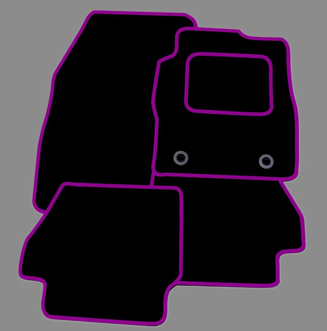 RMSONE GENUINE FULLY TAILORED BLACK CARPET CAR MATS FOCUS 2011-2015 (PURPLE TRIM)