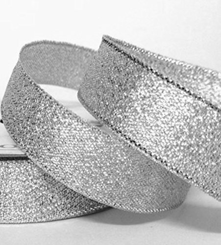 22 Mtrs of Metallic Silver Organza Ribbon 20mm Wide. DFor Gifts Wrap Sew Party Decorations Events Dress Wedding Christmas Crafts Bows Car Floral Balloons Hairs DIY Bouquets Cake More
