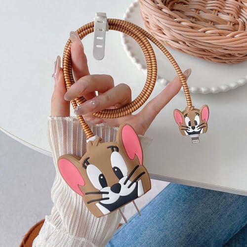 INEFABLE 25W Charger Protector for Samsung, Protective Silicone Case Cover 25W Power Adapter Charger with Wire Saver - Pack of 1 (Jerry)