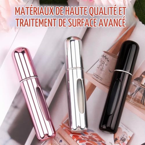 JRILUO Vaporisateur Parfum Rechargeable 10ml Étanche | Flacon Vide Voyage Portable | Mini Spray Voyage Recharge | Echantillon Parfum Vide pour Homme Femme – vue 6