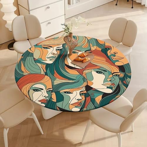 Nappe imperméable et résistante à l'huile pour table ronde de cuisine extensible - 5
