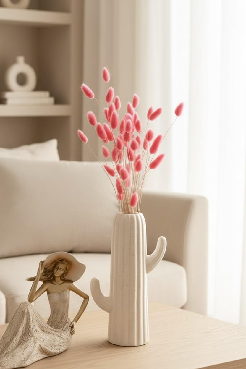 Versailles Preserved Pink Bunny Tail Grass - Decorative Dried Flower Stem for Home Decor, Weddings, Vase Styling, and DIY Crafts - Soft and Playful Natural Floral Accent-image-15
