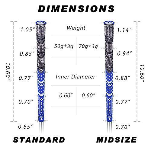 SAPLIZE-Punos-de-Golf-de-13-Piezas-con-Kit-de-regripping-Completo-estandarMediano-Goma-de-cordon-punos-de-Club-de-Golf-hibridos