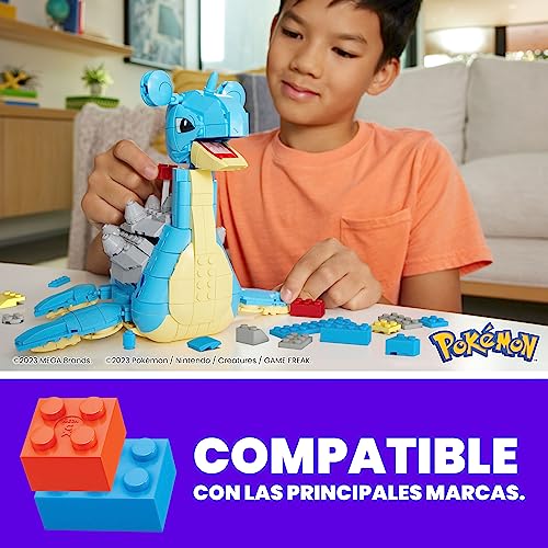 Lapras Pokémon de construcción premium con 529 piezas y movimiento realista, MEGA Construx 4