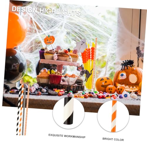 100 pitillos de papel Kraft para Halloween divertido miniatura 5