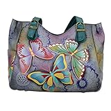 Anna by Anuschka Women's Leather Shoulder Bag, Butterfly Paradise