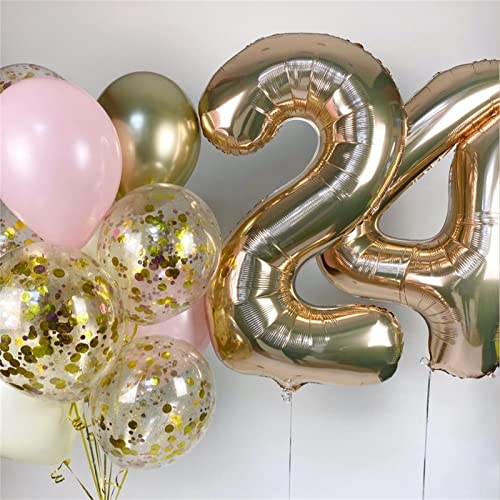 40 Inch Champagne Gold Foil Balloon Number 9, Large Self Inflating Light Gold Number Balloons 0-9 Helium Balloons Set for Girls Boys 9th Birthday Women Anniversary Graduation Party Decoration Supplies - 5