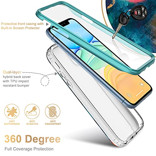 Esdot Iphone 11 Pro Max Case With Built-In Screen Protector,Military Grade Cover With Fashionable Designs For Women Girls,Protective Phone Case For Apple Iphone 11 Pro Max 6.5" Colorful Painting #TOP1