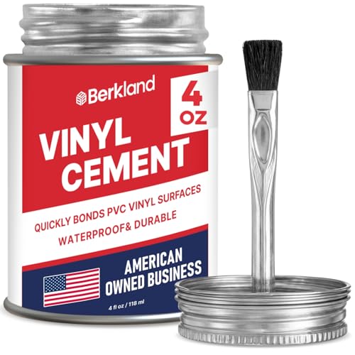 [4 oz] Vinyl Cement Glue - Super Glue for Inflatables - Waterproof, Fast-Setting, Flexible Bond for Pool Liners, Vinyl Fabrics, Tent, and Tarps
