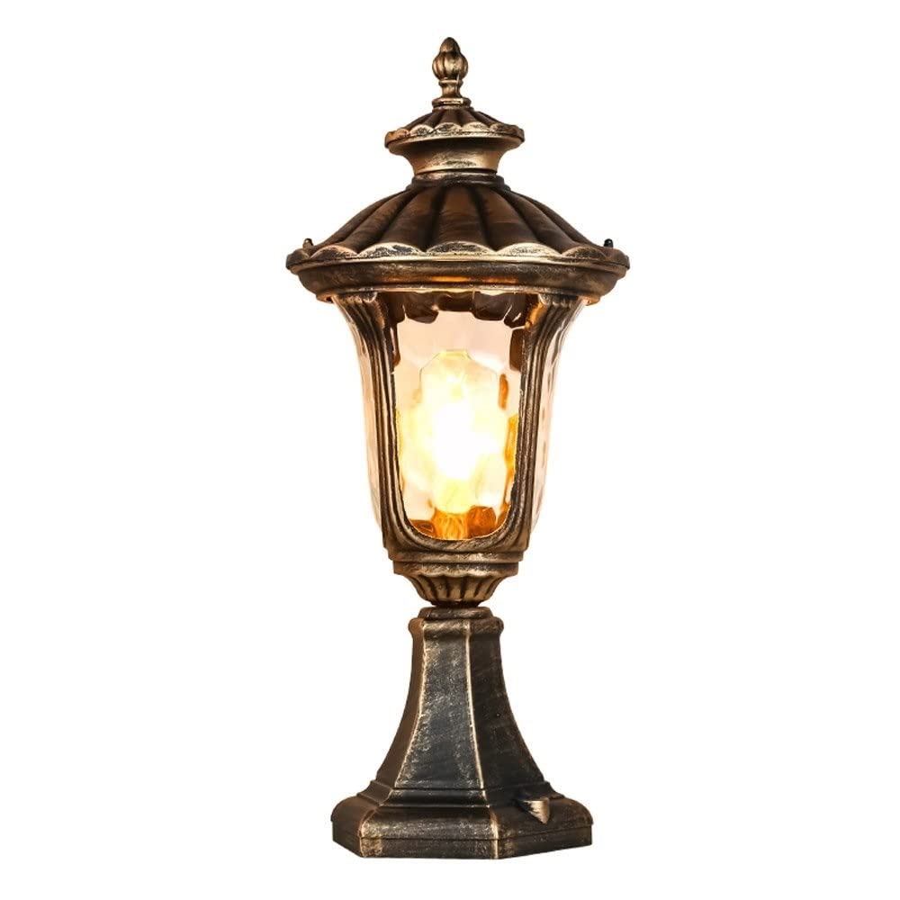 Portalampada per Esterni E27 Lampade a Colonna Antipioggia Tradizione Classic Victoria Lampada a palo in Vetro Patio Lampione Stradale Impermeabile Moderna Villa Giardino Prato Pillar Light