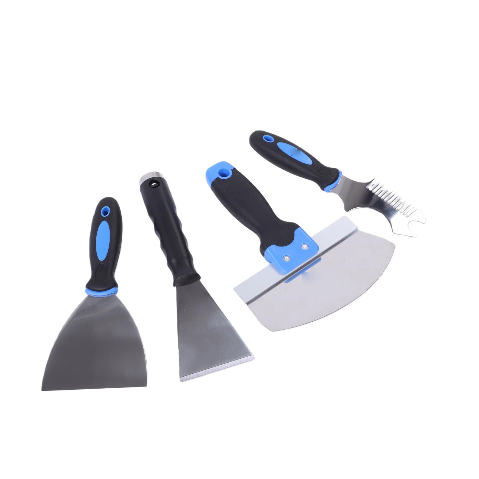 Bewinner Set di Attrezzi per Cartongesso Raschietto per Vernice in Acciaio Inossidabile con Spatola per Stucco con Asta Telescopica da 100 Cm per la Riparazione di Pareti Industriali Domestiche