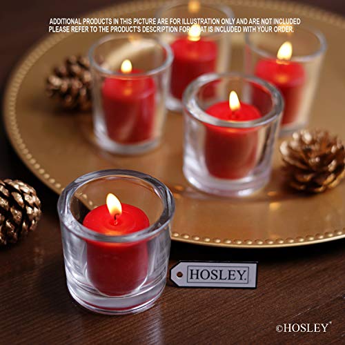 Image of Hosley Set of 30 Unscented Pressed Red Votive Candles - Bulk Pack, Clean-Burning, Long-Lasting 10-12 Hour Burn Time - Ideal for Weddings, Home Decor, Spa, and Events