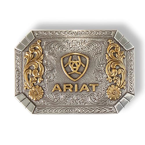 Boucle de ceinture western ARIAT homme motif floral et drapeau américain
