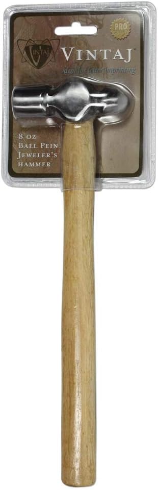 The Beadsmith Vintaj 8 Ounce Ball Pien Jeweler's Hammer, 11"
