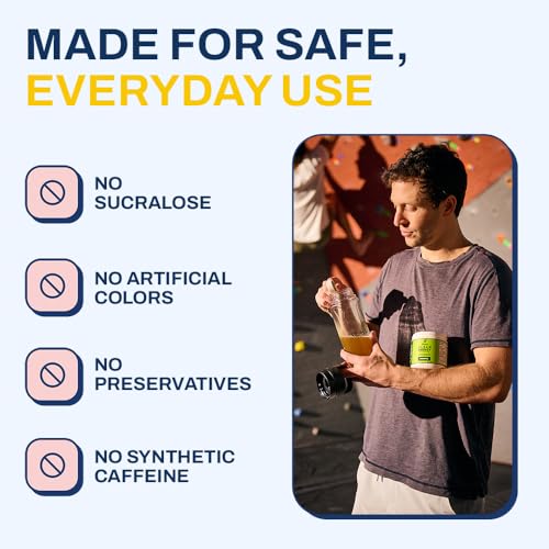 Image of Ethan's Feel Good Pre-Workout & Hydration Drink Mix, 200mg Plant-Based Caffeine, Electrolytes & Adaptogens, Vegan Organic, Pineapple, 30 Servings