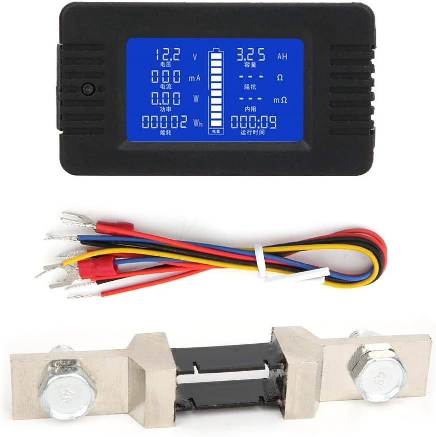 電池チェッカー バッテリーモニター Dc デポー 0 0v 多機能 電流計 電圧計 Lcdディスプレイ バッテリーテスターチェッカー テスター バイク 車 電源メーター デジタル電圧計 0aシャント付き 電圧モニター Pzem 015 バッテリー残量測定