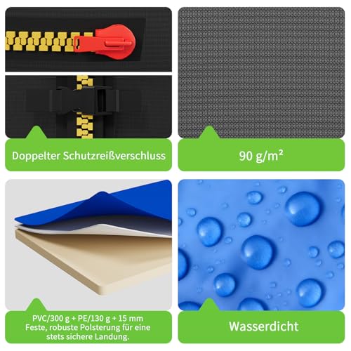 Jummico Trampolino Da Giardino Con Rete Di Protezione Per Bambini, 183/220/290/360 Cm (Ø) Con Scala, Trampolino Elastico Sicuro Per Esterno - 5