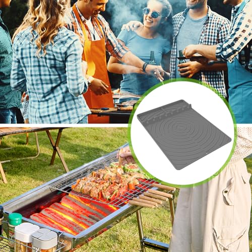 Alfombrilla de silicona para barbacoa resistente al calor y reutilizable para fácil limpieza 4