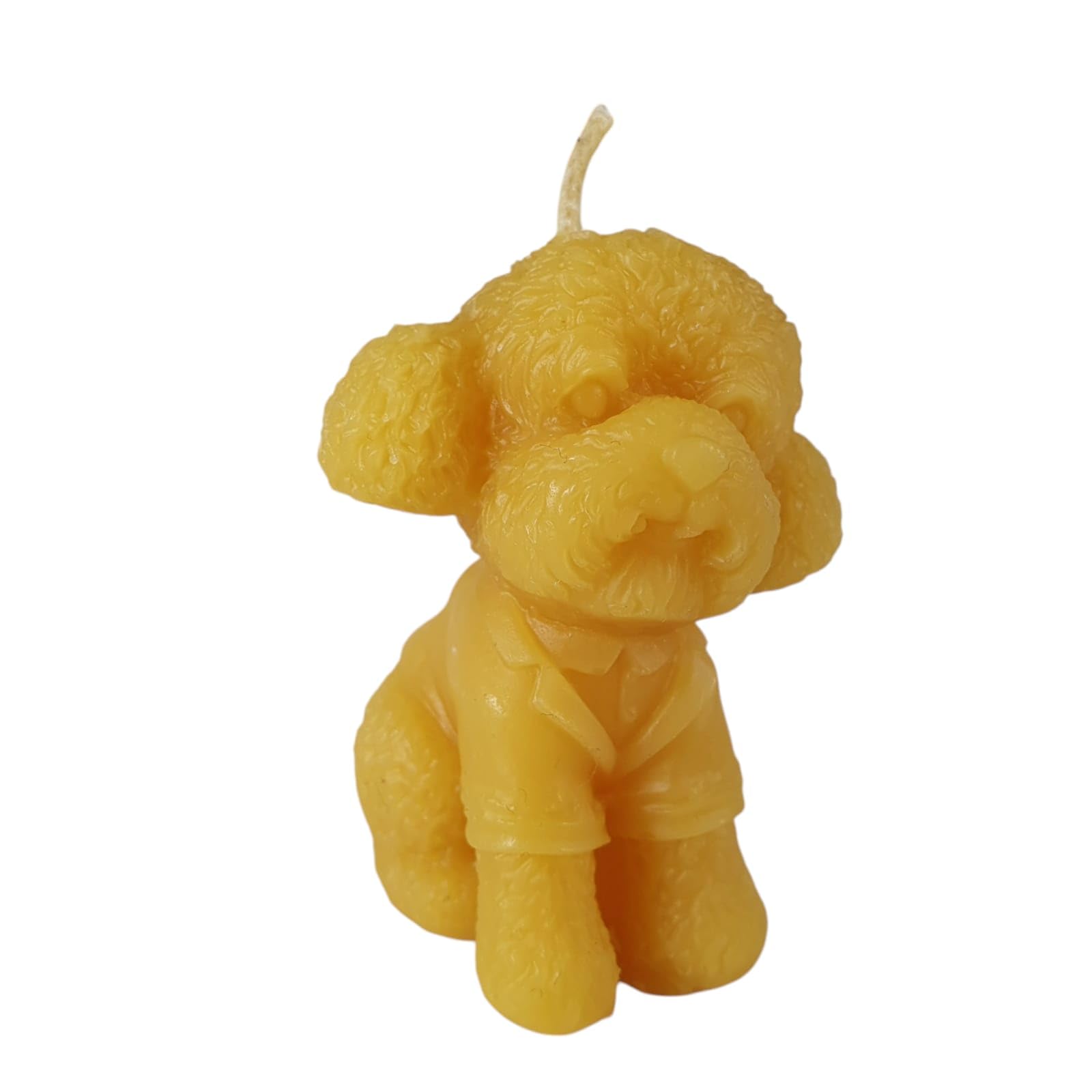 Aspinaworld Yellow Beeswax Candle Poodle Dog Candle 6 Cm 100% Pure Beeswax