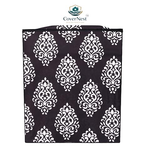 Image of Covernest Semi Automatic Washing Machine Cover, Dustproof, Compatible with 6 Kg - 7.5 Kg Washing Machines (WMC-BROWN DAMAS SEMI)