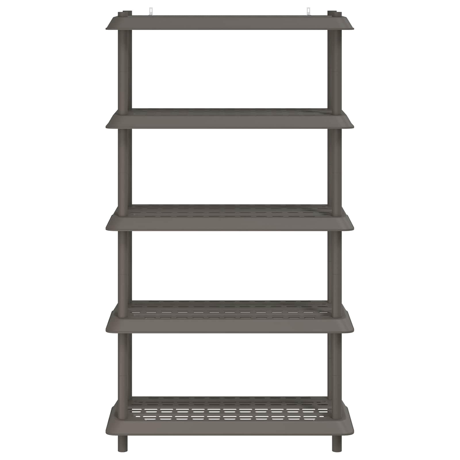Scaffale a 5 ripiani, 100 x 40 x 177 cm, in polipropilene, grigio