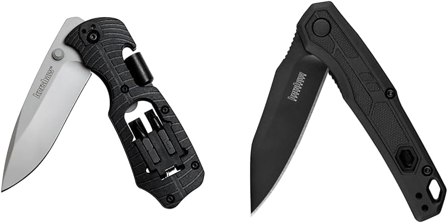 Kershaw Select Fire Multi-Function Pocket Knife, 4-piece Bit Set and Driver, 3.4" 8Cr13MoV Steel Blade, Manual Washer Folding EDC
