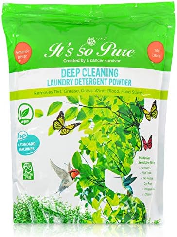 It’s So Pure Eco Friendly Washing Detergent – Skin Friendly Scented Laundry Soda to Remove Stubborn Stains – Best Fragrance HE Washing Powder (Romantic Breeze, 100 Loads)
