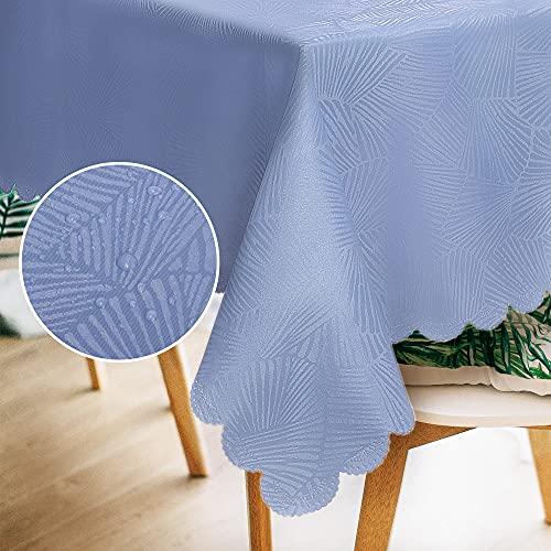 AISUN Washable Vinyl Tablecloth Easy-Care Table Tablecloth Rectangular Heavy Duty Plastic Tablecloth Waterproof and Splashproof Vinyl Tablecloth (Navy Blue, 60