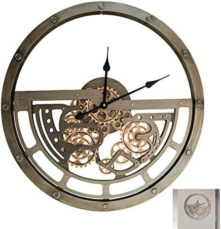 26インチ大型ローマ数字掛け時計、屋内屋外パティオ特大装飾現代時計、金属製掛け時計電池式レトロアート吊り時計(サイズ:65X65X5CM)