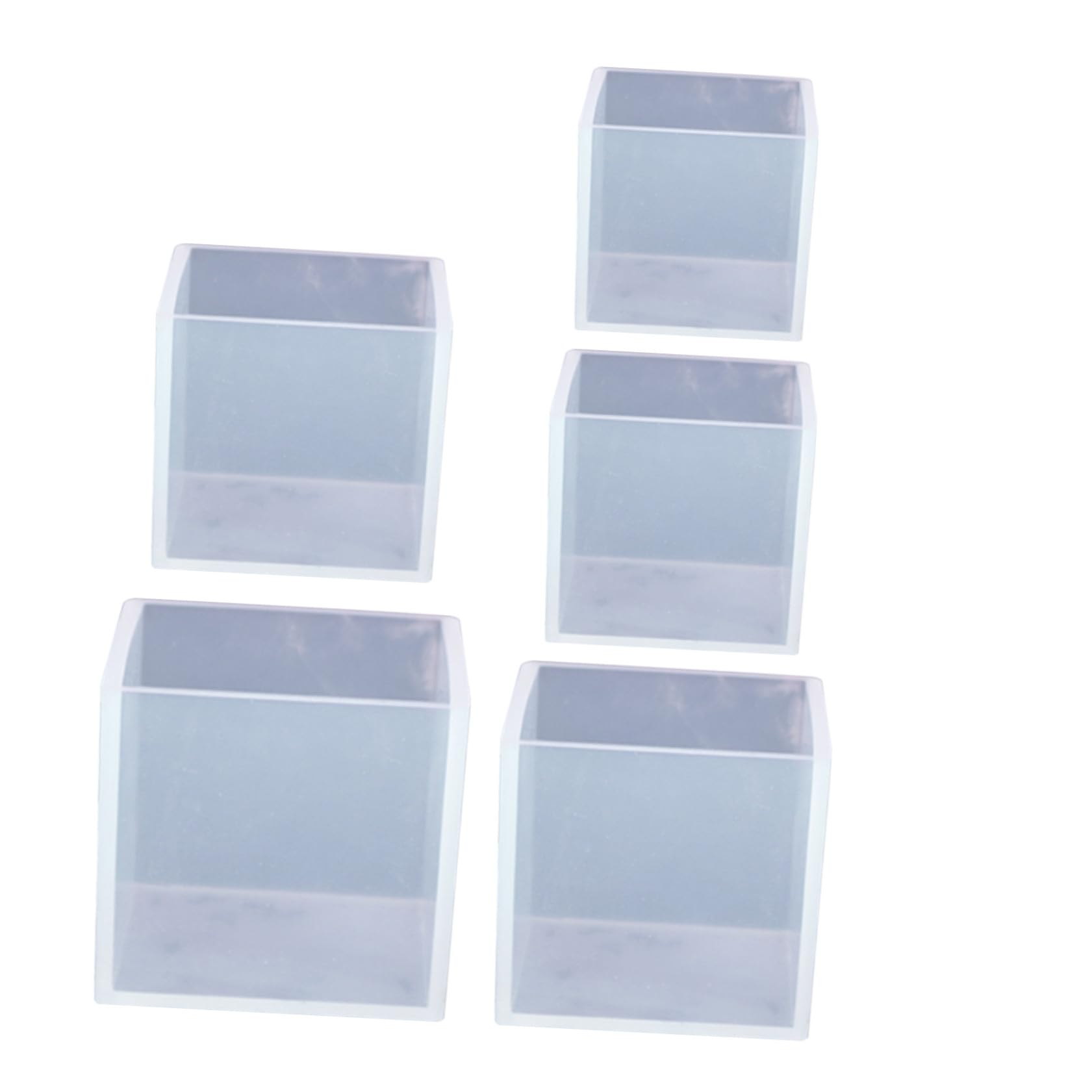 OSALADI 5 Pièces Moule Carré Silicone Lot de Moules pour Bricolage et Loisirs Créatifs de Forme Carrée pour Coulée