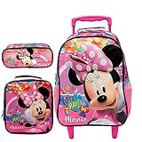 Kit Mochila de Rodinha 14 +Lancheira + Estojo Minnie R 10561