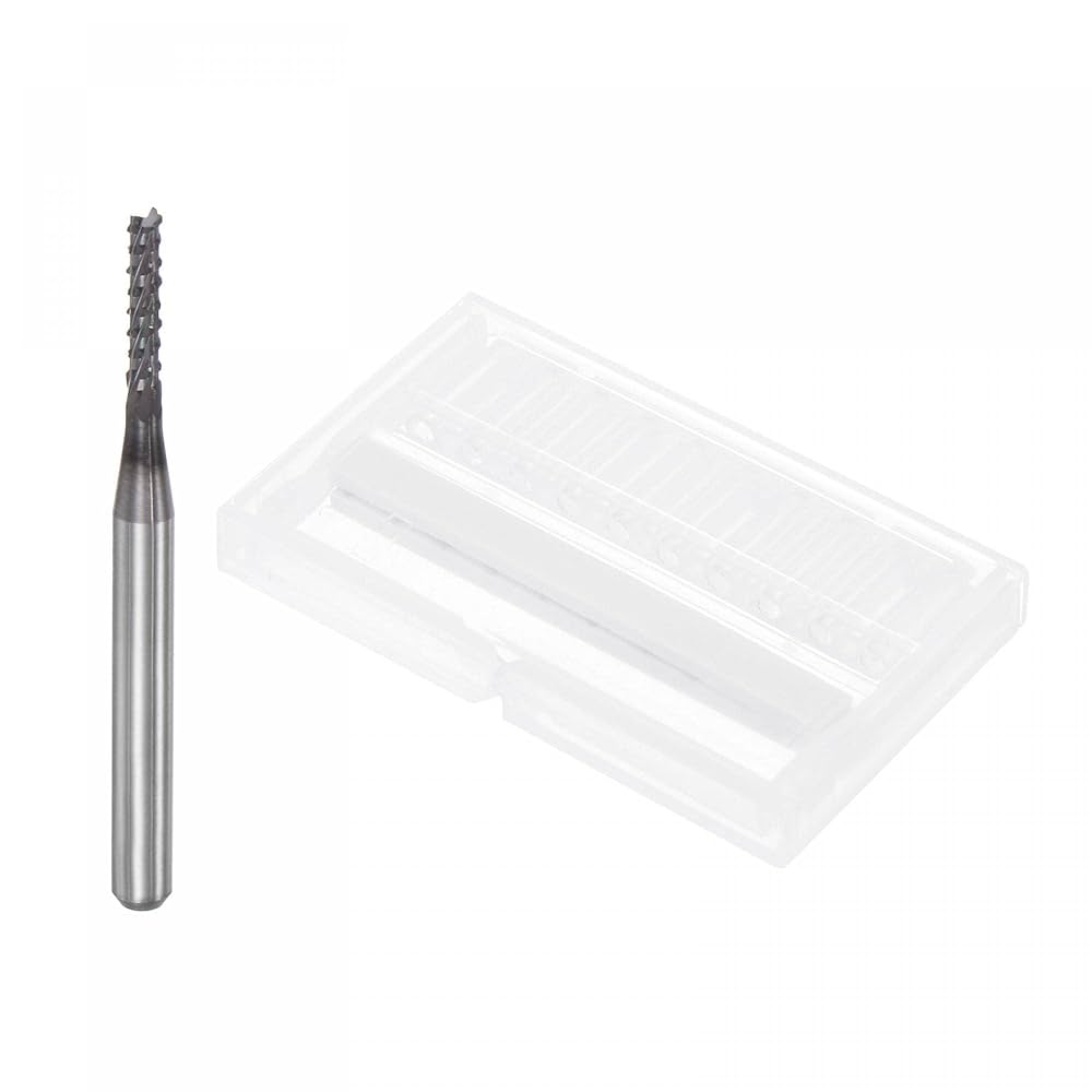 Uxcell 10 Packs 1/8" Shank 1mm Tungsten Carbide Blue Coated End Mill Cnc Router Bits