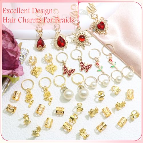 Accesorios para cabello 38 piezas con cristales rojos miniatura 2