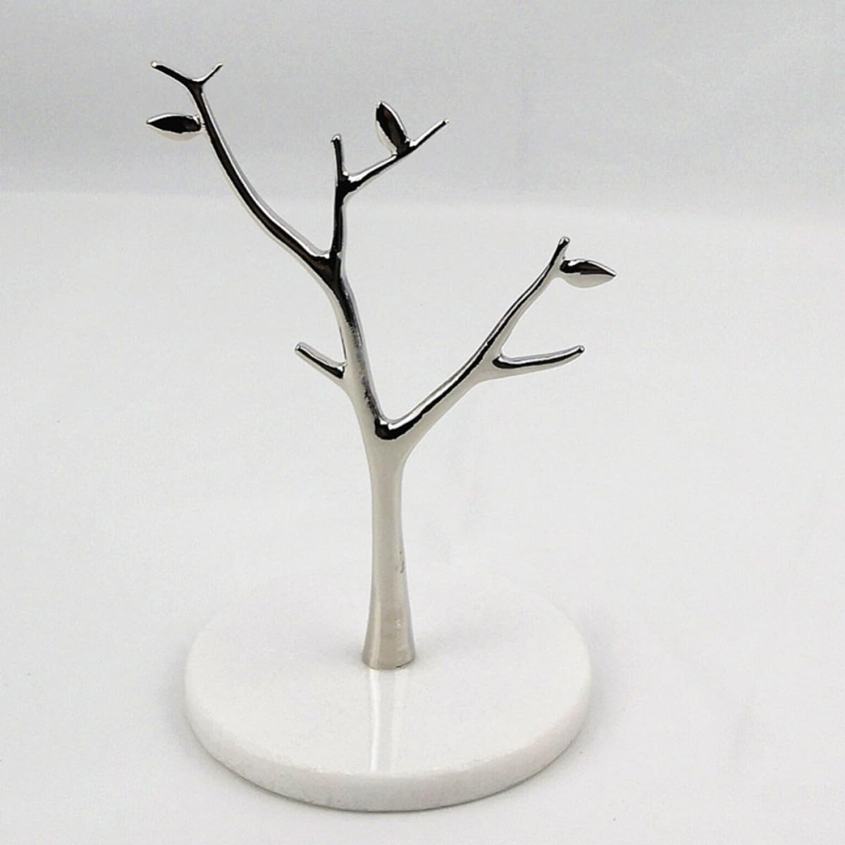 POPETPOP Expositor para Organizar de Mármol de Joyas en Forma de Árbol Ramas Metálicas Pendientes y Anillos en Uso Personal o Comercial