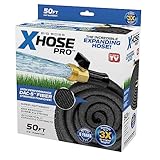 X-Hose Pro Expandable Garden Hose 50 Ft, Heavy Duty Lightweight Retractable Water Hose, Flexible Hose, Weatherproof, Crush Resistant Solid Brass Fittings, Kink Free Expandable Hose as Seen on TV