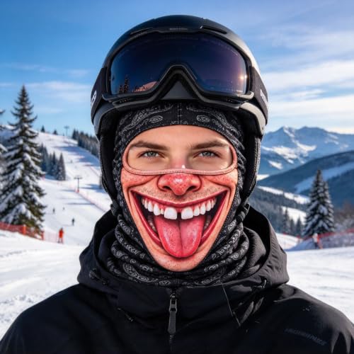 Old Man Ski Mask Funny Realistic Face Ski Mask 3D Printed Balaclava Winter - image 7