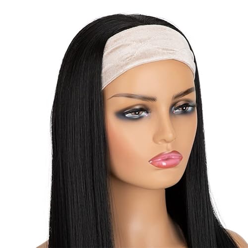 Miniatura 8 de Ecojunmi Diadema elástica de terciopelo para peluca, 2 piezas, cómoda banda ajustable para pelucas, banda antideslizante de buen agarre (marrón