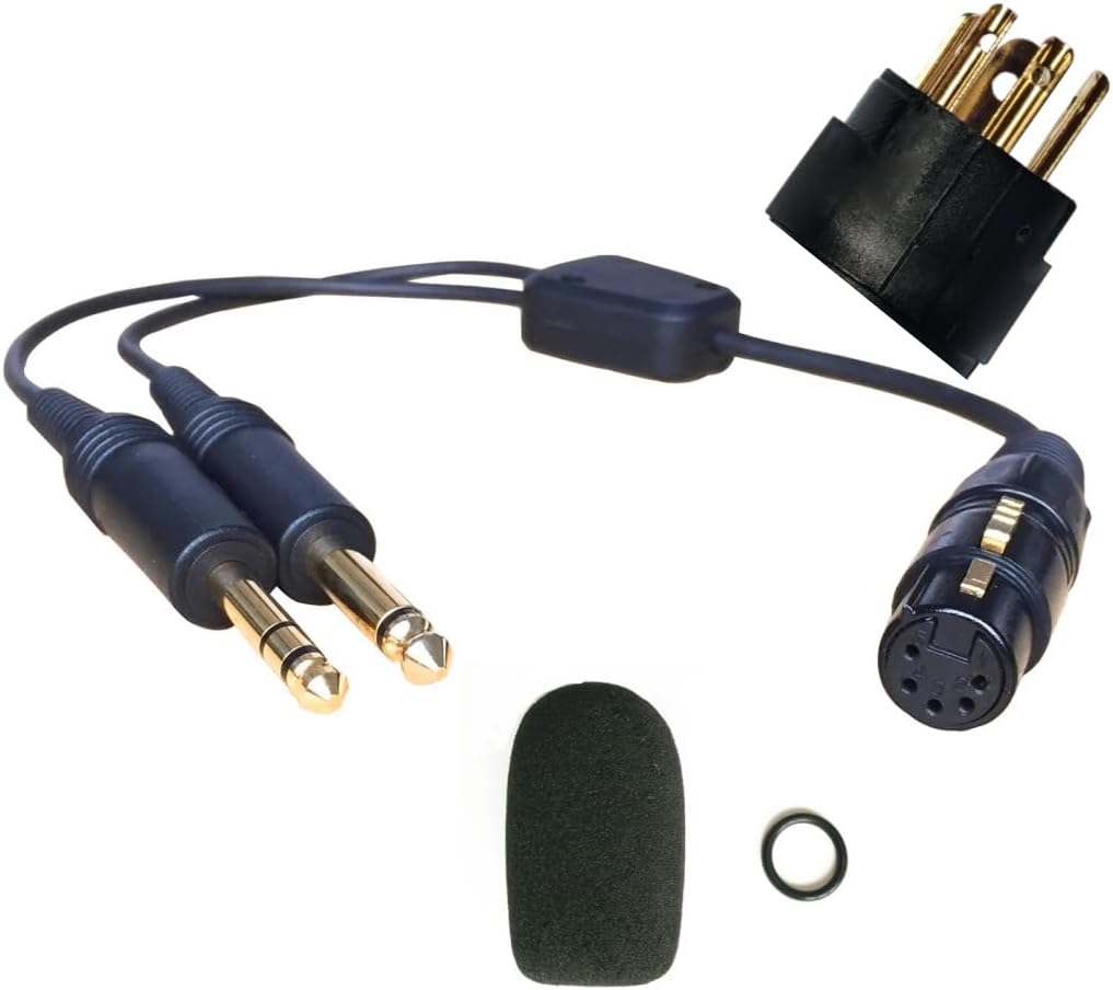 UFQ XLR Aviation Headset Adapter for General Aviation Headset